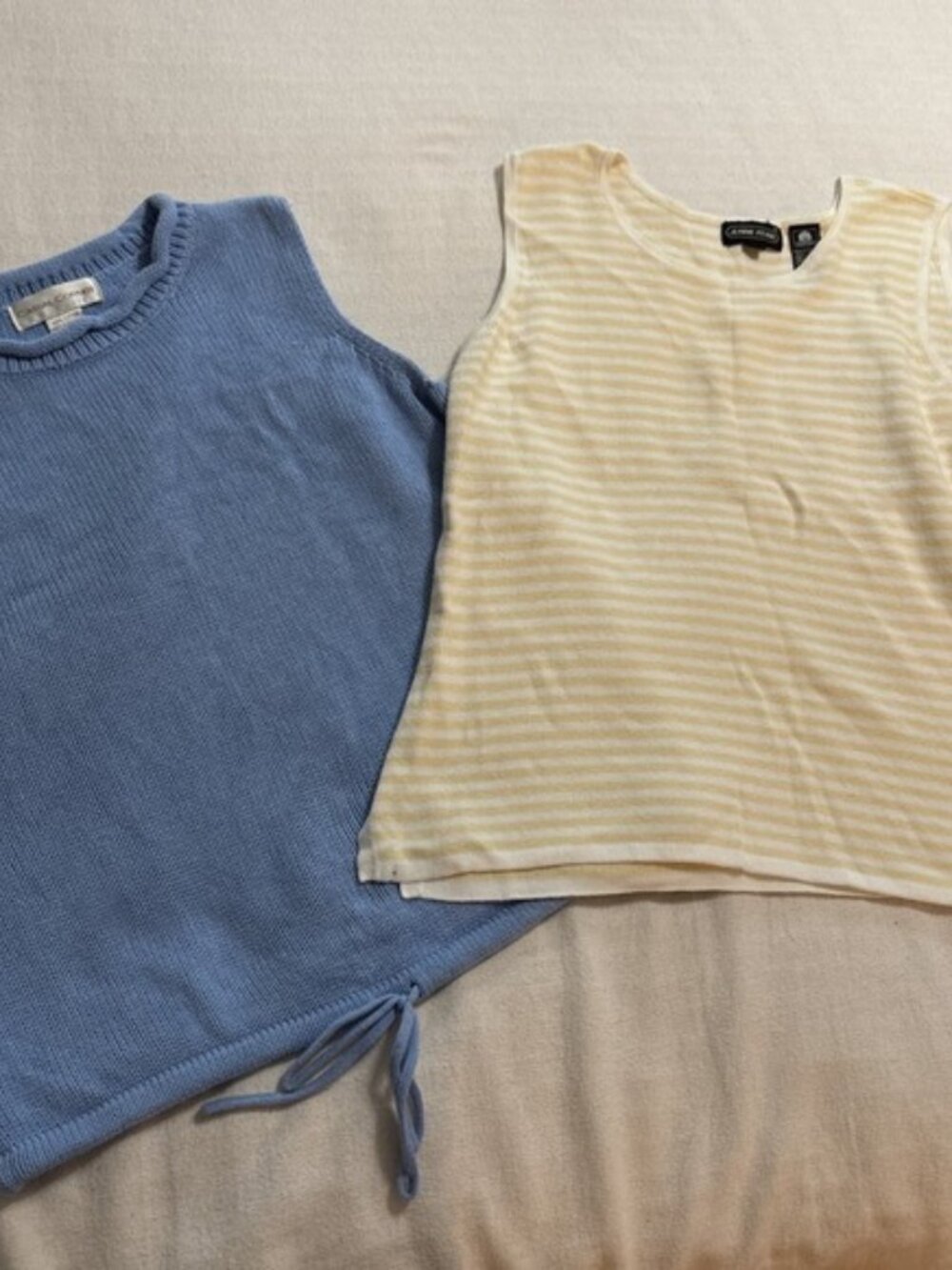 Vintage‎ Lot Of 2 Knit Sleeveless Sweaters Cotton Spring Colors Size S/M